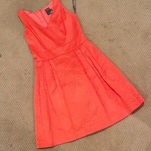 Taylor Vibrant Coral Textured Dress